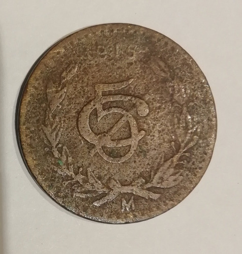 Moneda De Cobre De 5 Centavos 1915 Monograma Revolucionaria