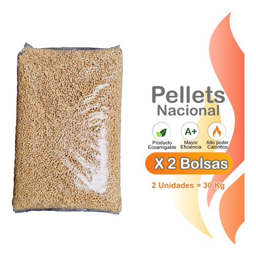 Pellets Prity Calidad A+ Madera De Pino 15 Kg ( X2 Bolsas)