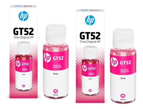 Kit De 2 Botellas De Tinta Hp Gt52 Magenta Originales