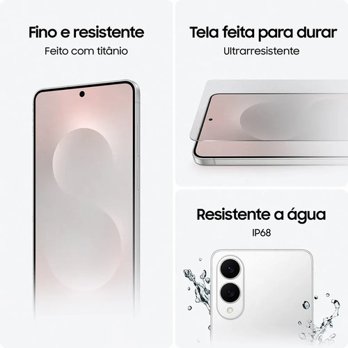 Celular Samsung Galaxy S25 Edge 5g, 512gb, 12gb Ram, Câmera Dupla De Até 200mp, Tela Grande De 6.7 - Titânio Prata