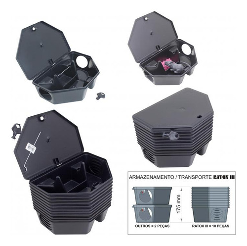 Porta Isca De Canto Ratox Iii Anti Ratos - Kit Com 10