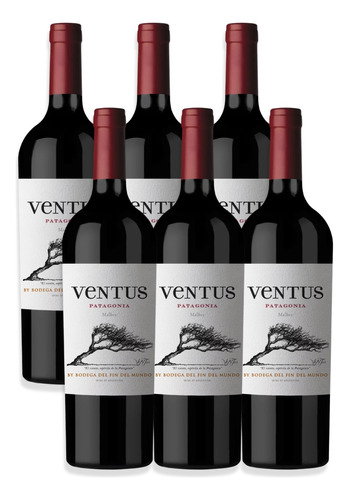 Vino Ventus Patagonia Tinto Malbec 750ml Argentina Caja X6u