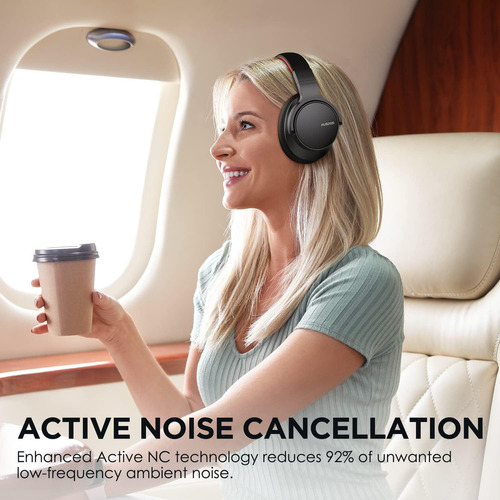 Ausdome E7 Bluetooth Noise Canceling Heatphes: Wireless Over Color Negro