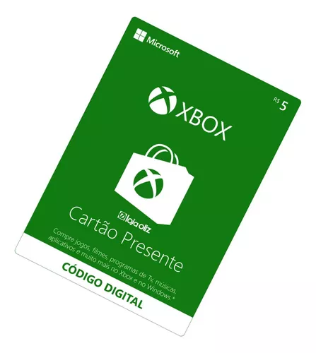 Gift Card Xbox: 5 Reais - Código Digital