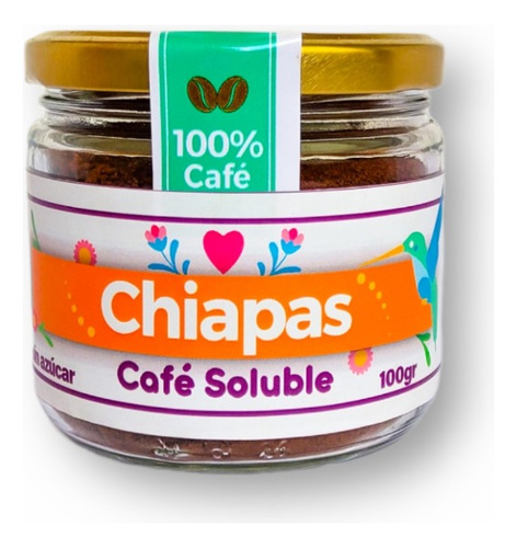 Café Soluble De Chiapas 100% Puro Sin/azúcar 100gr Arábigo