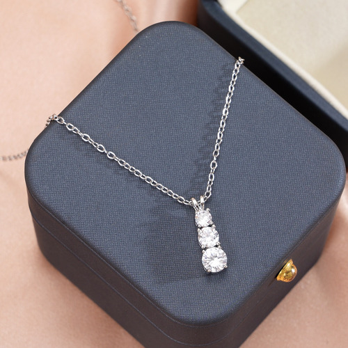 Dije Cruz De Plata 925 Lujo Con Moissanita 5ct Vvs C/gra. Plateado