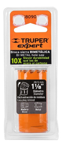 Sierra Copa Bimetal 1-1/8 PuLG. (28.5 Mm) Expert - Truper