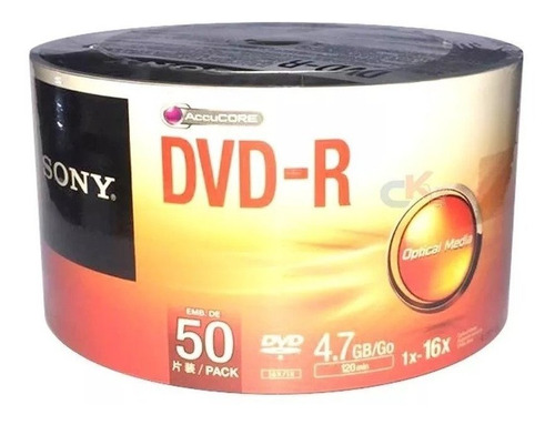 Discos Dvd-r Sony 4.7gb 16x Graba Tus Videos Cono X 50 Disco