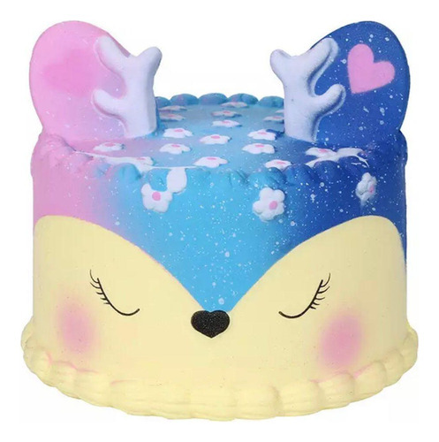 Squishy De Apertar Fidget Toy Bolo Recheado Rena Azul