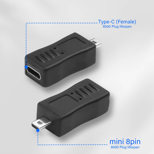 Adaptador Jsadzkj Mini Usb De 8 Pines Macho A Usb C Hembra X