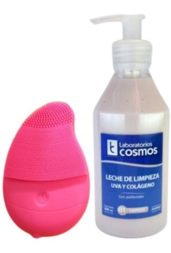 Cepillo Ultrasonico + Leche De Limpieza Uva Colageno Antiage
