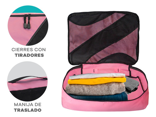 Set Organizador De Ropa Para Valija Viaje Bolsas Con Cierre