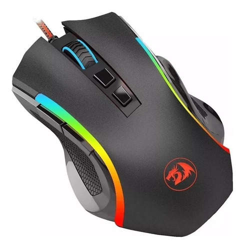 Kit de teclado y mouse gamer Redragon K552RGB-BA Portugués Brasil de color negro