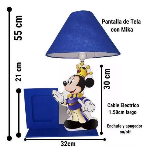 Lampara De Portarretrato Mickey Mouse Rey Centro De Mesa