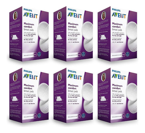 Kit Absorvente Descartável Para Seios Philips Avent 6 Cx