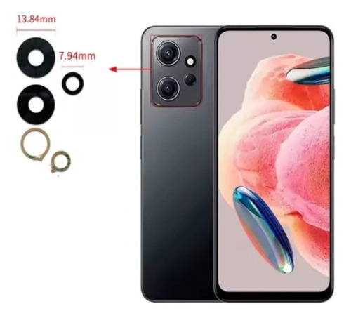 Lente Camara Trasera Redmi Note 12 4g Adhesivo Preinstalado