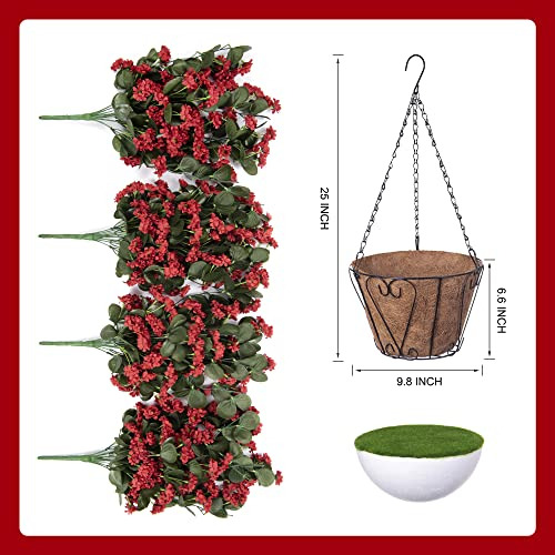 Canasta Colgante De Flores Artificiales Para Decoración Int