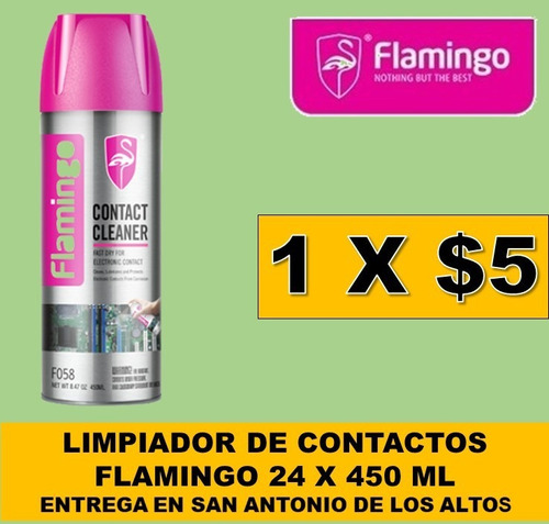 F058 Limpia Contactos Flamingo 24x450 Ml - $5