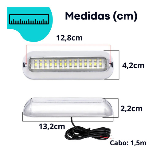 Luz Subaquática 42 Leds 12v 24v Barco Lancha Iate Bem Forte Luz Branca