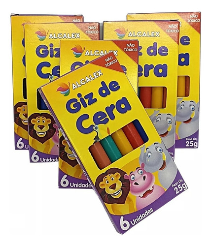 Kit 24 Giz De Cera (gizinho) 6 Cores - Pronta