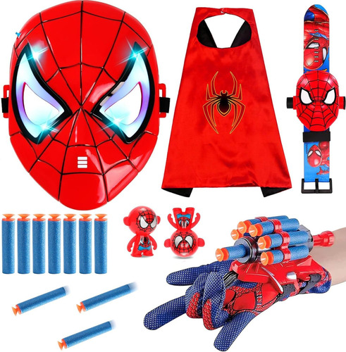 Lanzadores De Telarañas Deejacke Con Capa Y Máscara Led