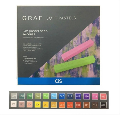 Cis Giz Pastel Seco Graf Soft Pastels  24 Cores 