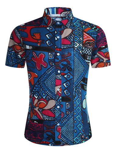 Camisa Hawaiana Con Flores De Playa