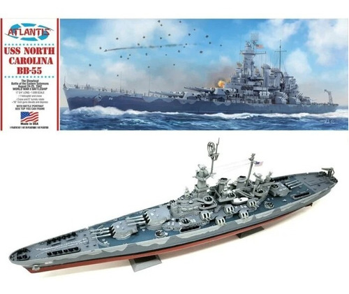 Uss North Carolina Bb-55 Battleship 1:500 Scale Model Kit