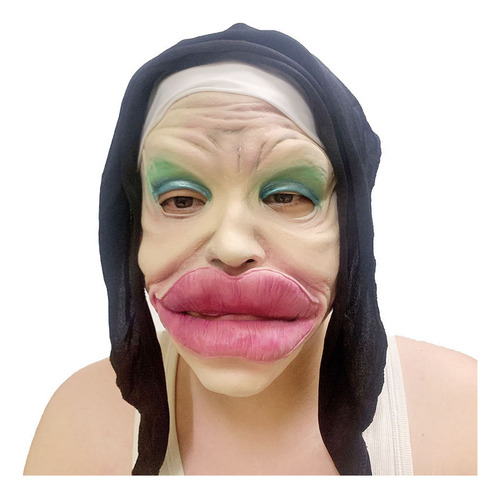 Máscaras Feas De Halloween Con Cara Blanca, Labios Grandes Y