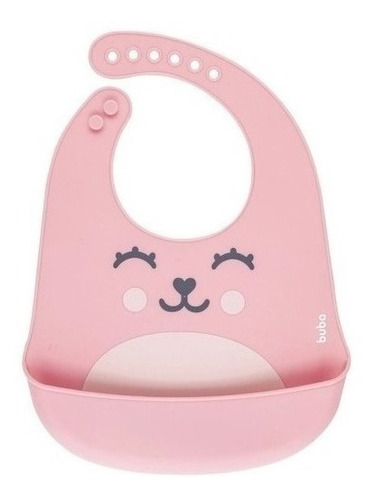 Babador De Silicone Com Pega Migalhas Gumy Buba ® Rosa