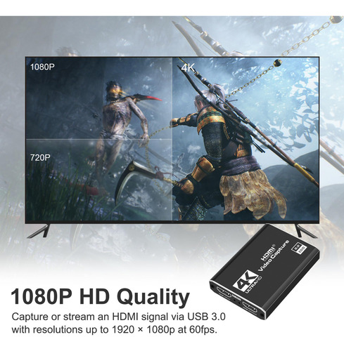 Placa De Captura Hdmi 4k Para Streaming, Full Hd 1080p