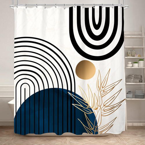 Cortina De Ducha Abstracta Boho De Komllex Para Decoración D