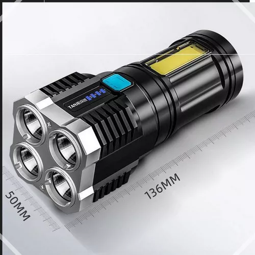 1 Unidade De Lanternas De Alta Luminosidade, Lanterna Tática ST190 Super  Brilhante Recarregável De LED, 4 Modos Zoomável À Prova D'água Para Busca  Em