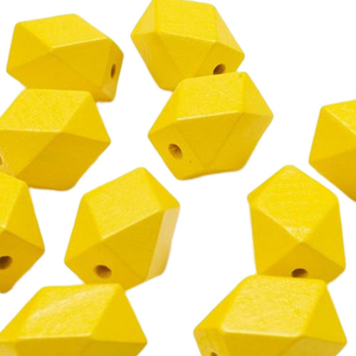 10 Uds. De Cuentas De Madera Pulida, Cuentas Amarillo