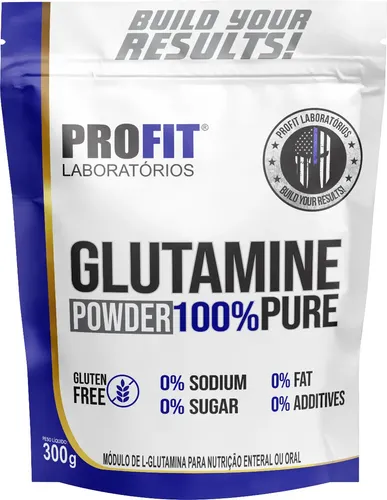 Suplemento Profit Glutamina Powder 100% Pure 300g Refil