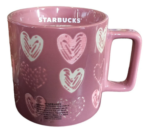 Taza Starbucks Rosa Corazones San Valentin 2024