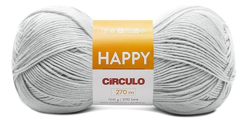 Fio Happy Circulo 100g Tex 370 270mts Crochê Tricô Cor 8365- Cinza-baby