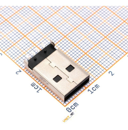 5 Pzas Conector Usb 2.0 Tipo A 4 Pines Smd