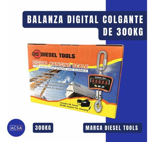 Balanza Digital Colgante De 300kg Diesel Tools
