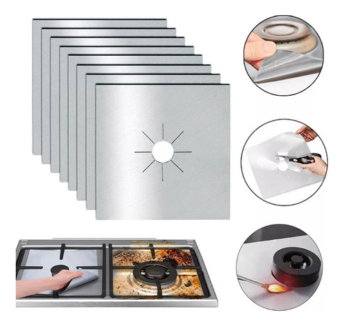 A 10pcs Protector Estufa Quemador Parrilla Reutilizable