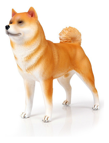 Juguete Modelo De Perro Shiba Inu Amarillo De Alta Calidad.