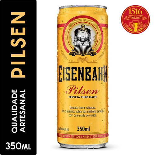Cerveja Pilsen Puro Malte Eisenbahn Lata 350ml