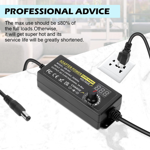 Adaptador De Corriente Ajustable Towisituati Universal 3v-24