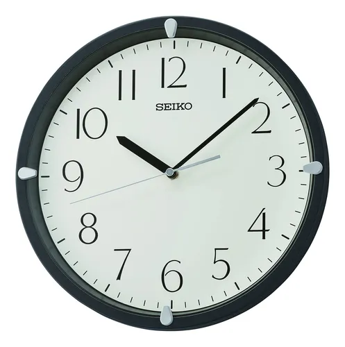 Reloj De Pared Seiko Kuota Negro Mate De 30 Cm Con Movimient