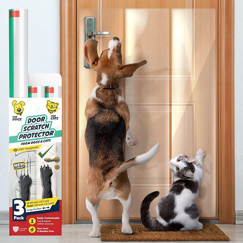 3 Protectores De Puerta Contra Arañazos De Perros Y Gatos