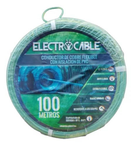 Rollo Cable Eléctrico / Alambre 1.5mm x 100 mts / Verde 