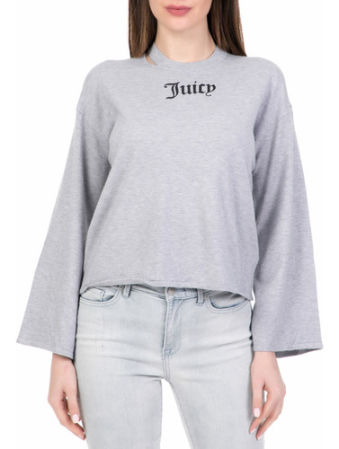 Sweater Logo Cut Out Gris Juicy Couture Black Label Talla S