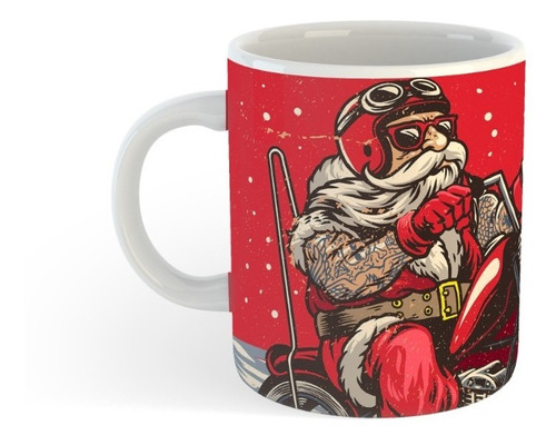 Bk Taza Impresión Merry Christmas Feliz Navidad Santa Biker