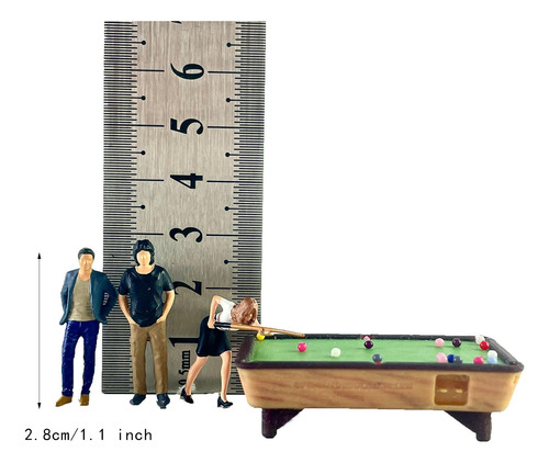 Juego De Figuras De Billar En Miniatura, Escala 1:64, Modelo
