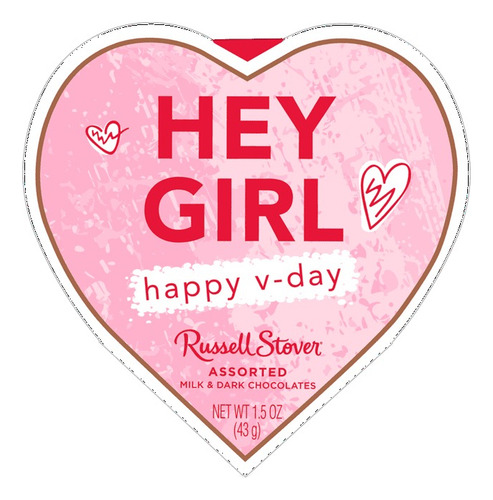 Russell Stover Conversation Heart Valentine's Day Heart Gift Box Russell Stover Rusell Stover Chocolates LLC chocolate con coco, vainilla o caramelo caja en forma de corazón 43 g